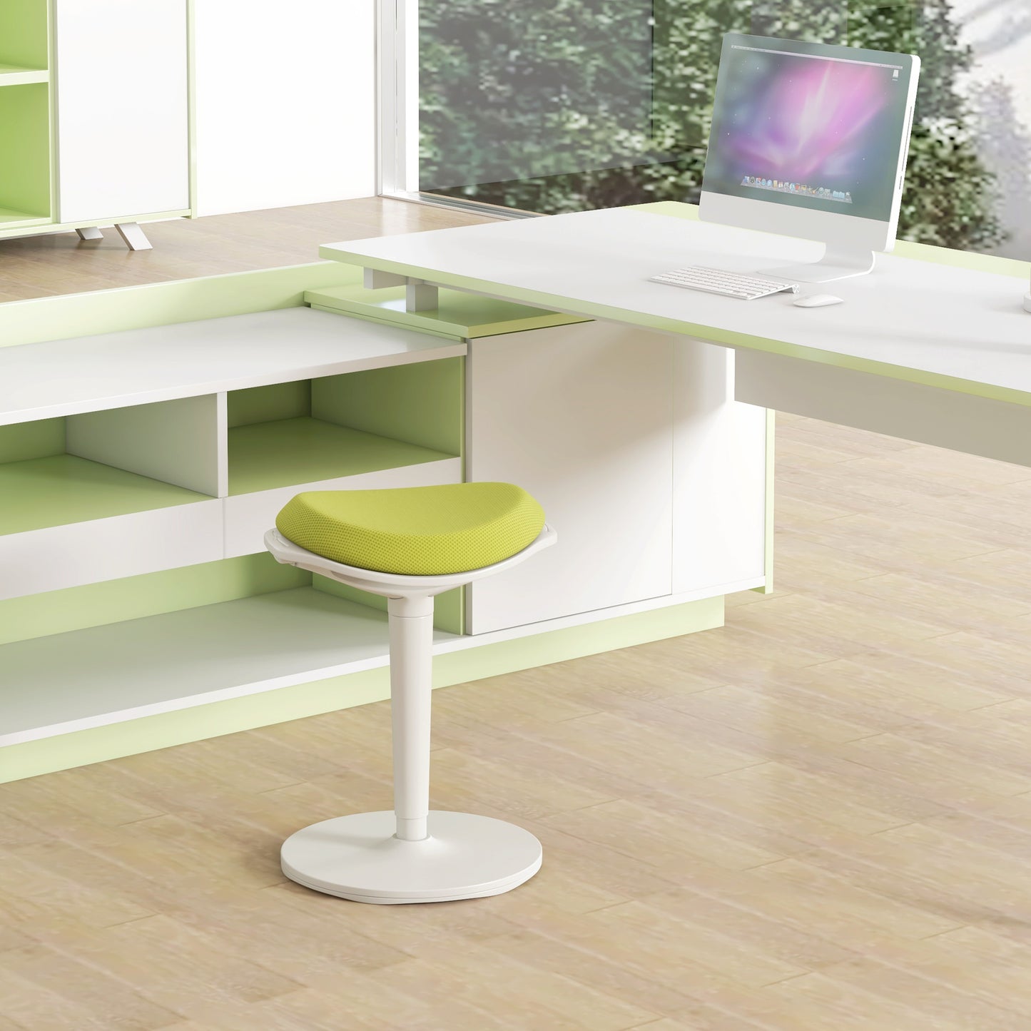 Standing Desk Stool, Ergonomic Wobble Chair, Adjustable Leaning Stool for Office Desks, with Rocking Motion, Green Office Chairs Green  at Gallery Canada