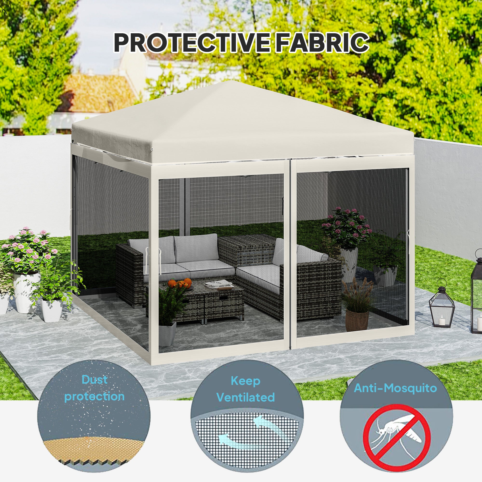 Gazebo Mosquito Netting, Replacement Mosquito Netting with Zippers for 10' x 10' Pop-Up Canopy Tent (Mosquito Net Only) Gazebo Sidewalls at Gallery Canada
