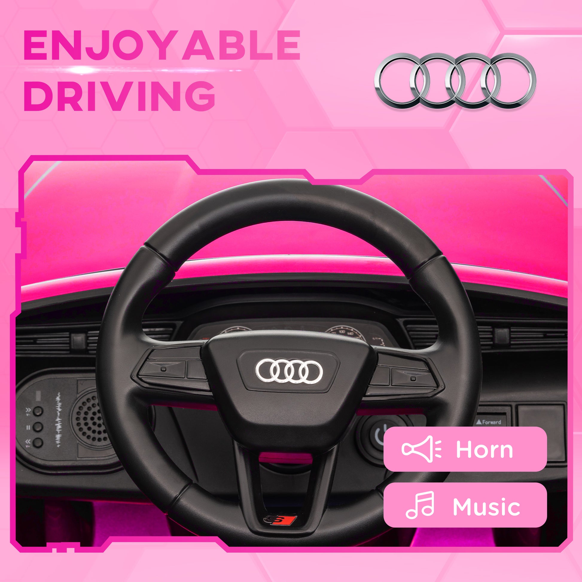 12V Battery Powered Kids Electric Car, Audi Q8 etron Sportback Licensed Ride on Car w/ Remote Control, Pink Electric Toy Cars   at Gallery Canada