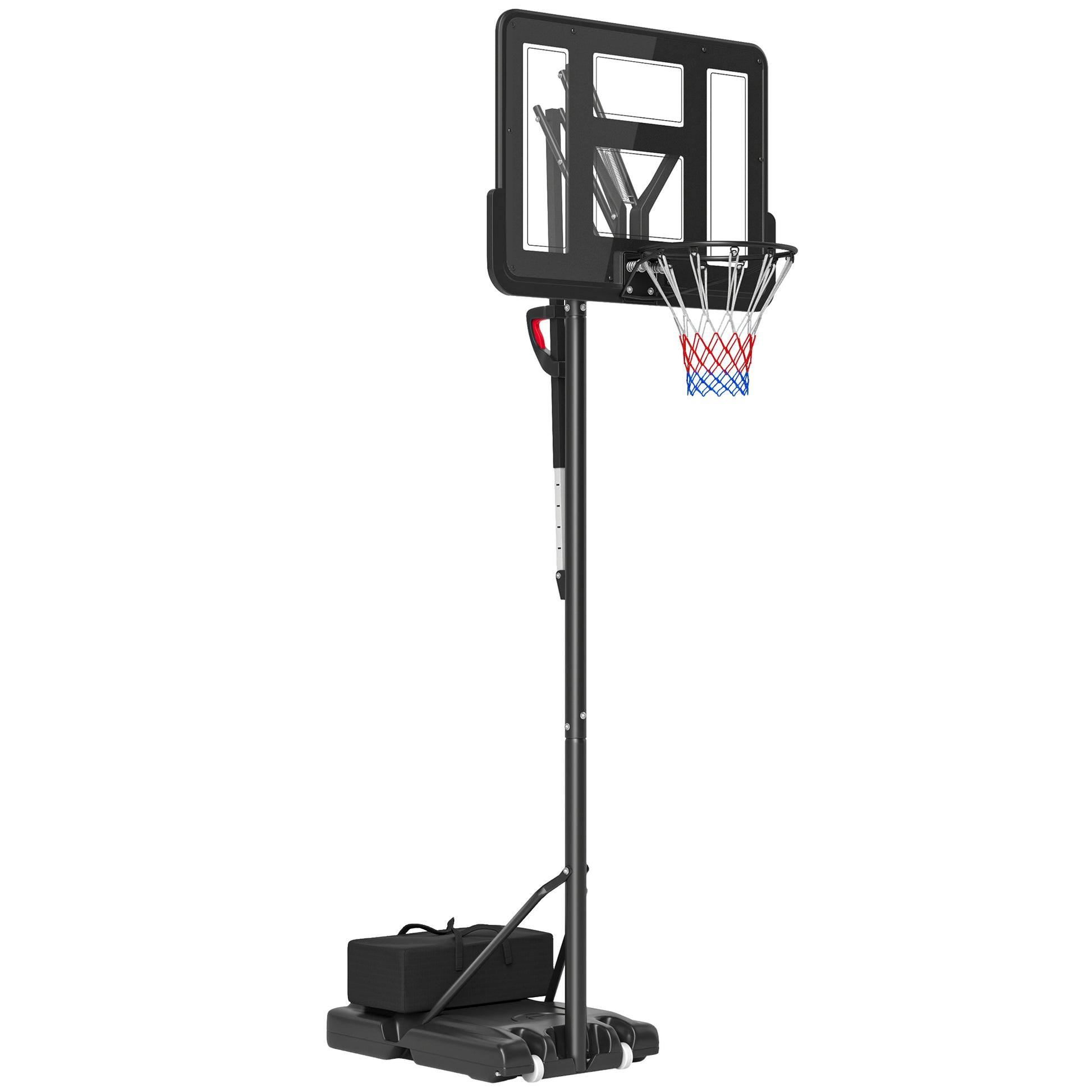 7.7-10ft Portable Basketball Hoop, Basketball Goal with Free Weight, Wheels, 43" Backboard and Fillable Base Basketball   at Gallery Canada