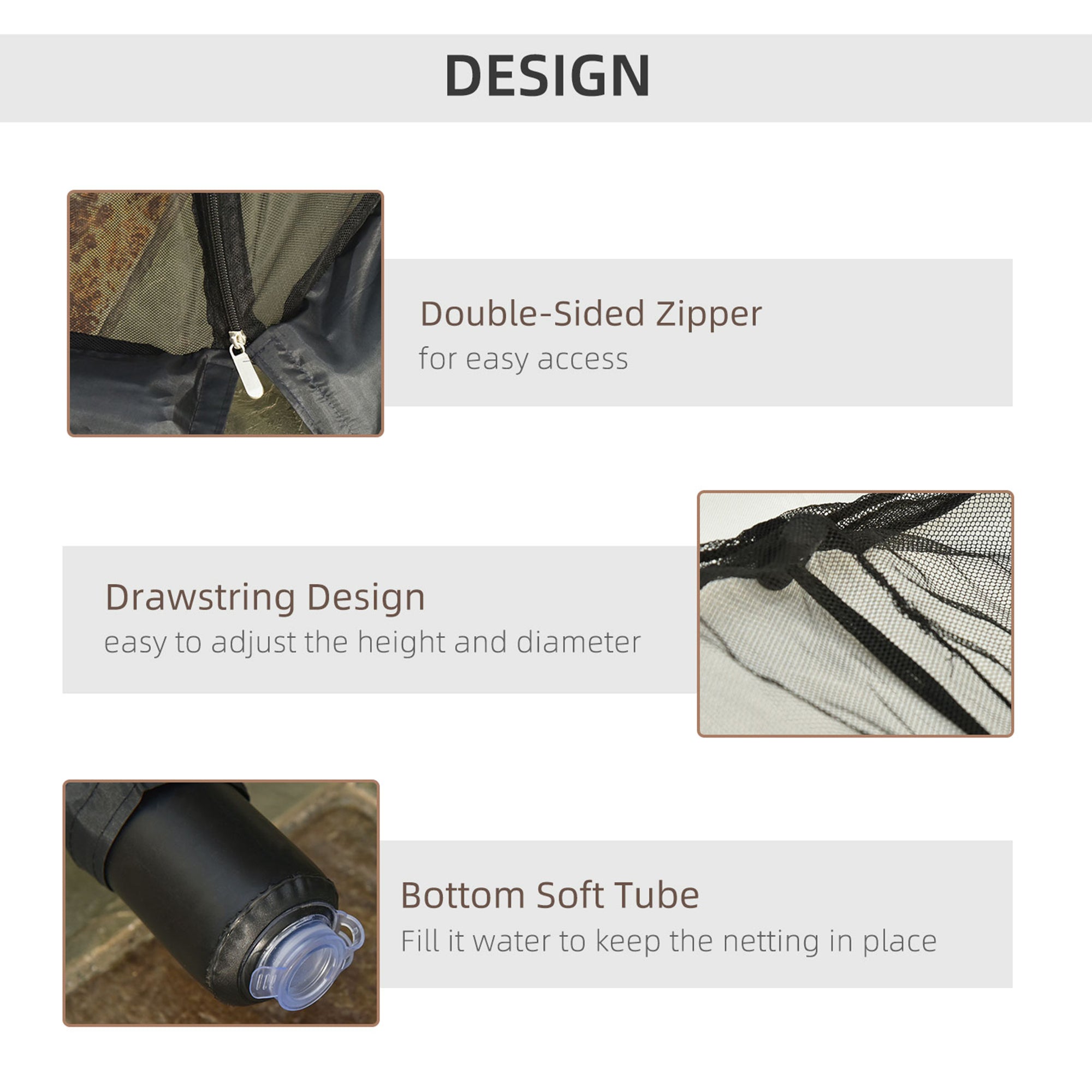 Outdoor Patio 7.5ft Umbrella Table Screen Mosquito Bug Net, Garden Large Umbrella Cover Netting with Zippered Door, Black (Mosquito Netting ONLY) Gazebo Sidewalls at Gallery Canada
