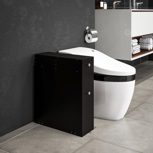Space Saving Toilet Paper Cabinet, Narrow Bathroom Cabinet with Drawers and Hidden Storage, Black
