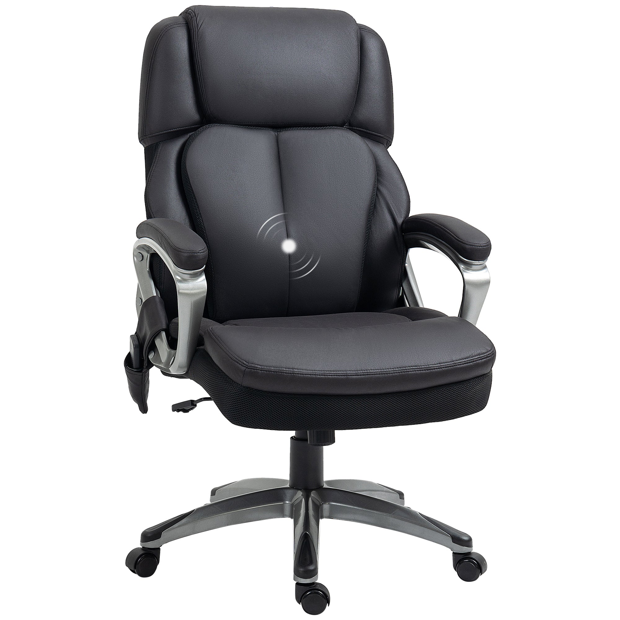 Big and Tall Massage Office Chair with Strong Vibration, Microfiber Office Chair, 27.25