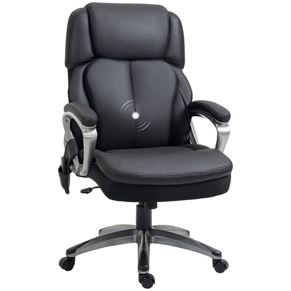 Big and Tall Massage Office Chair with Strong Vibration, Microfiber Office Chair, 27.25"x31.5"x48.75", Black Massage Chairs Black  at Gallery Canada