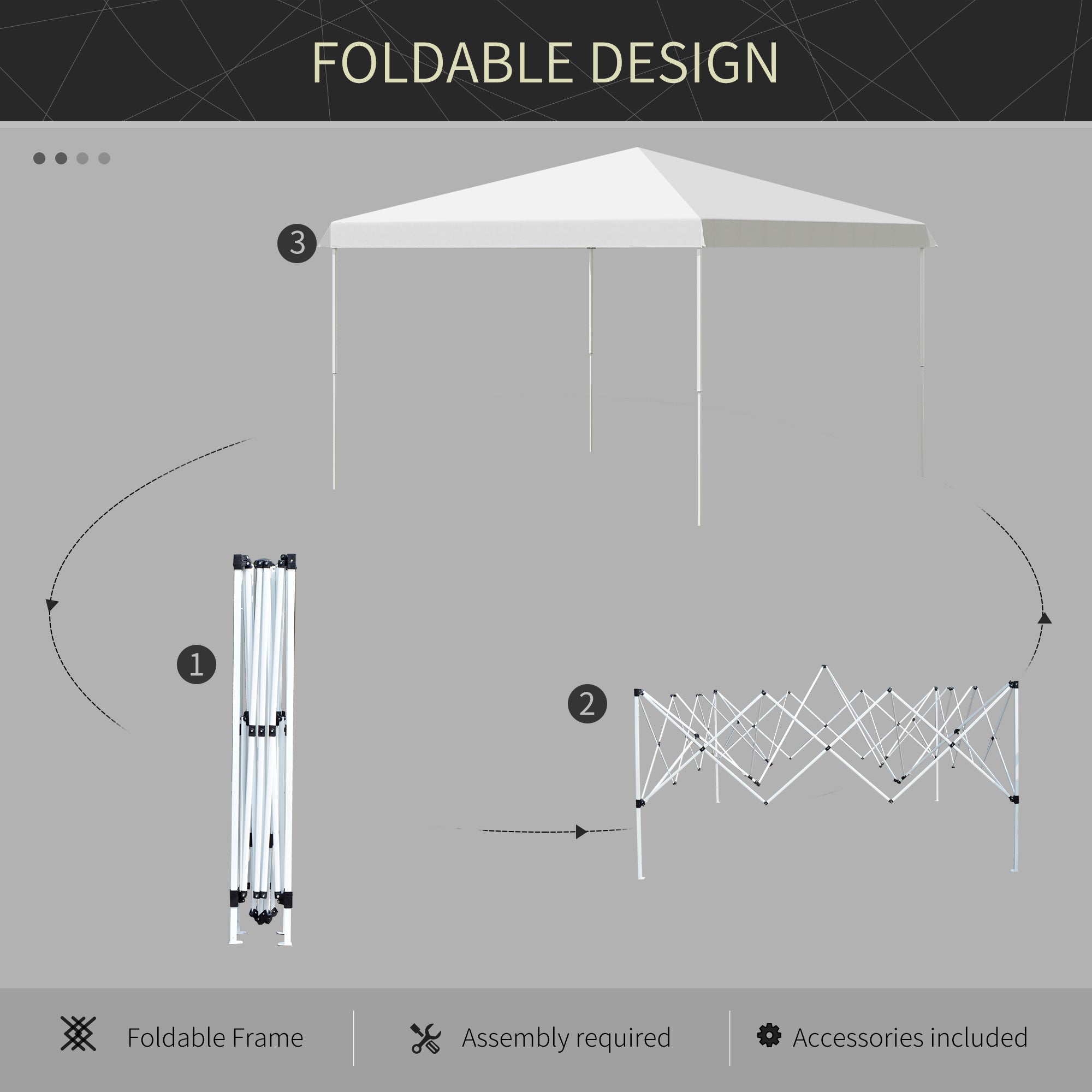 13' x 13' Pop Up Canopy Height Adjustable, Instant Pop Up Canopy Tent with Carrying Bag, Portable Gazebo Tent, White Pop Up Canopies at Gallery Canada