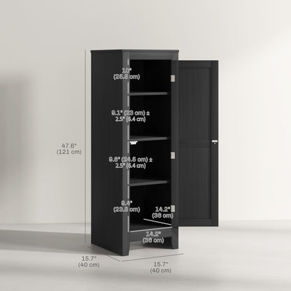 Modern Kitchen Pantry Storage Cabinet with Adjustable Shelf Small Storage Cabinet with Door and Shelves Black Kitchen Pantry Cabinets   at Gallery Canada