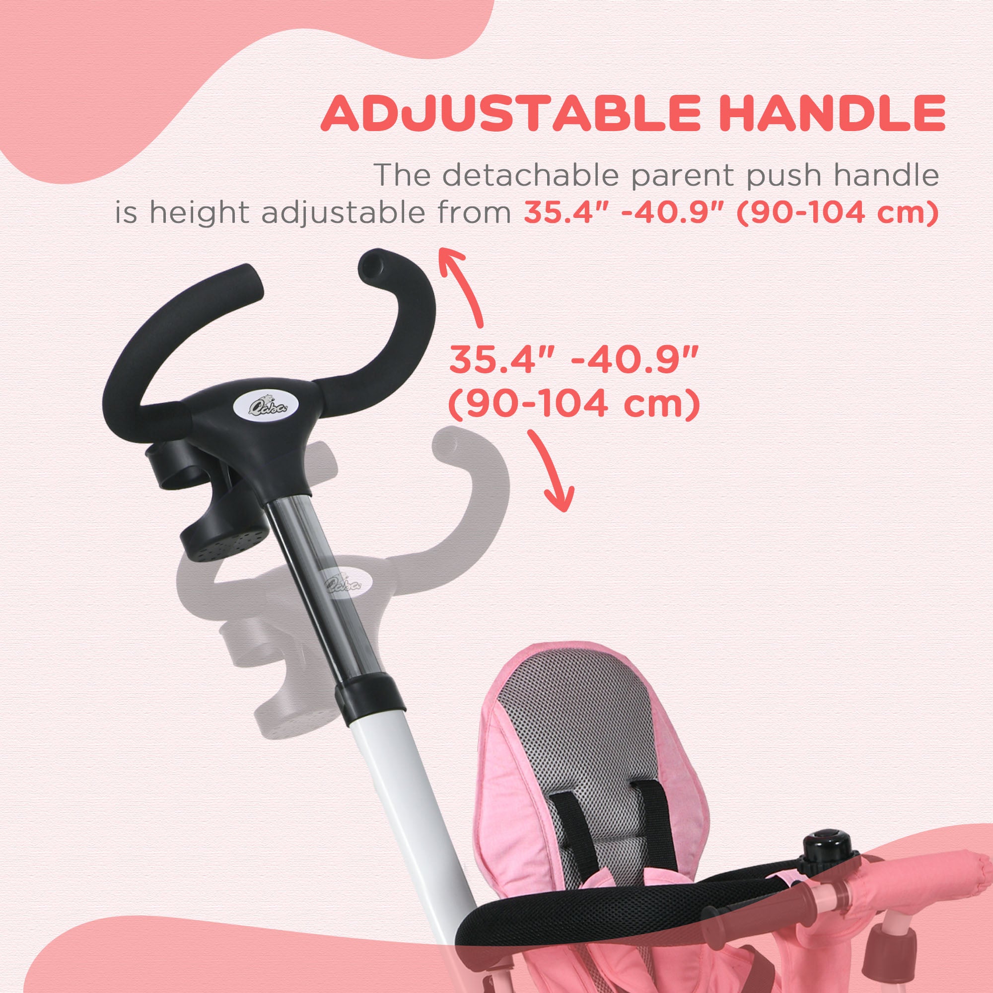6 in 1 Toddler Tricycle with Parent Push Handle, Canopy, Storage Baskets, Cupholder, Pink Tricycles for Kids at Gallery Canada