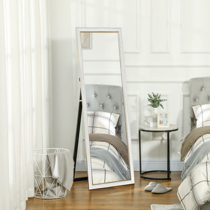 Floor Standing Mirror, Full Body Mirror, Free Standing, Leaning or Wall Mirror with Frame for Bedroom, White Full Length Mirrors   at Gallery Canada