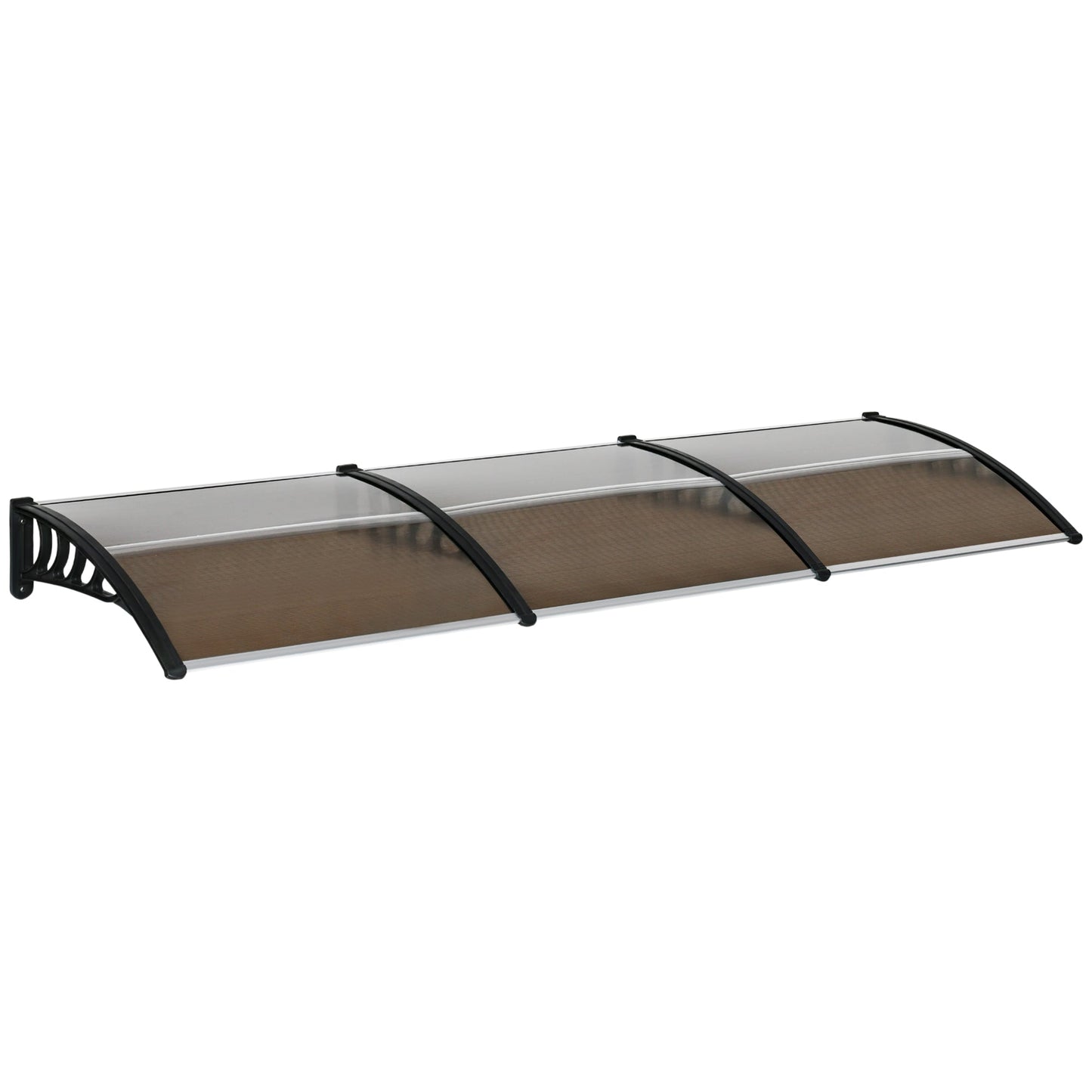 Awning Door Canopy, 119.3" x 37.8" Polycarbonate Front Door Outdoor Patio Cover for UV Protection, Brown Door Awnings   at Gallery Canada