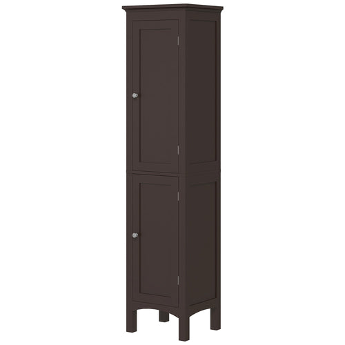 Tall Bathroom Cabinet, Freestanding Storage Organizer with Adjustable Shelves and Cupboards, 15