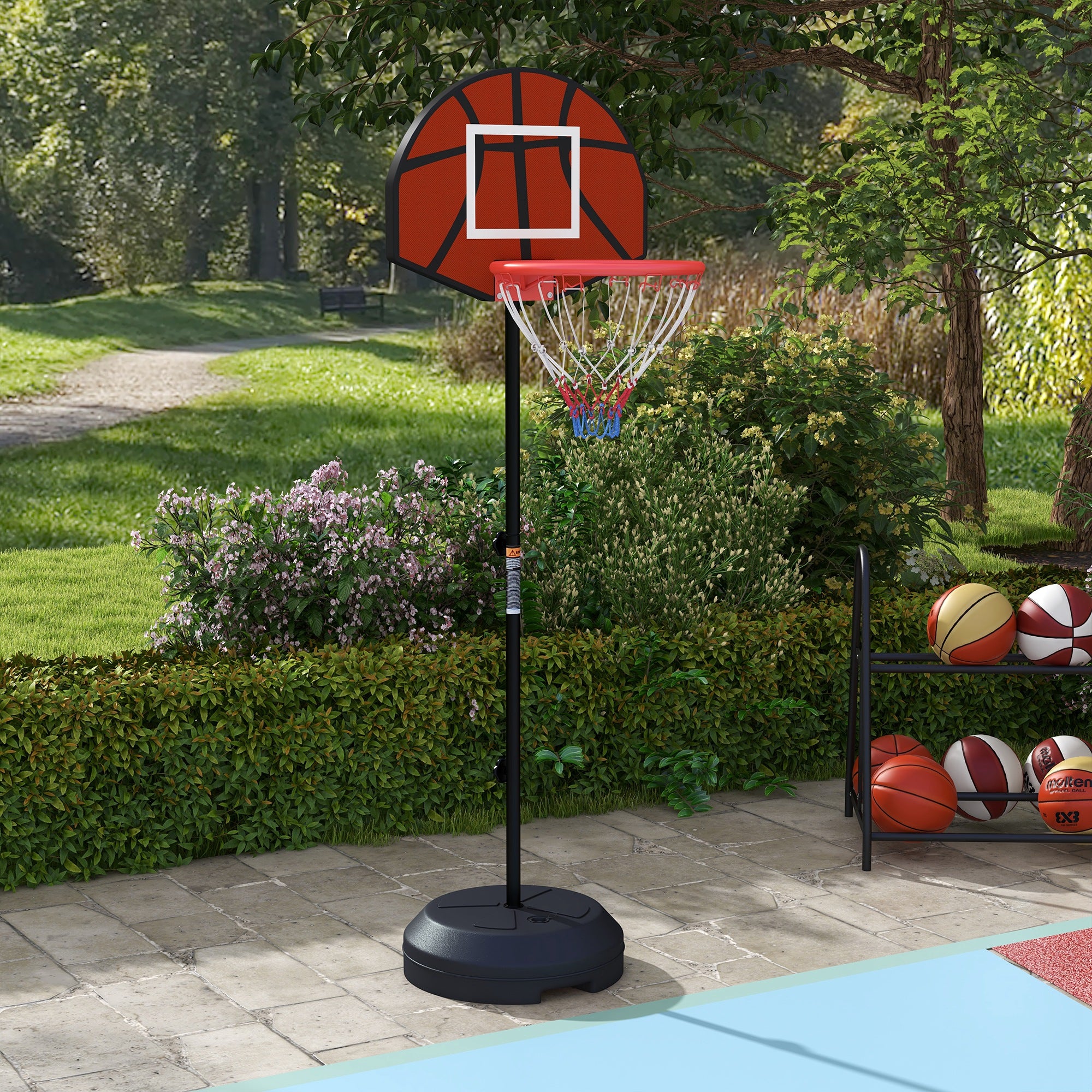 3-5ft Basketball Hoop and Stand with Magenic Dartboard and Darts, 15