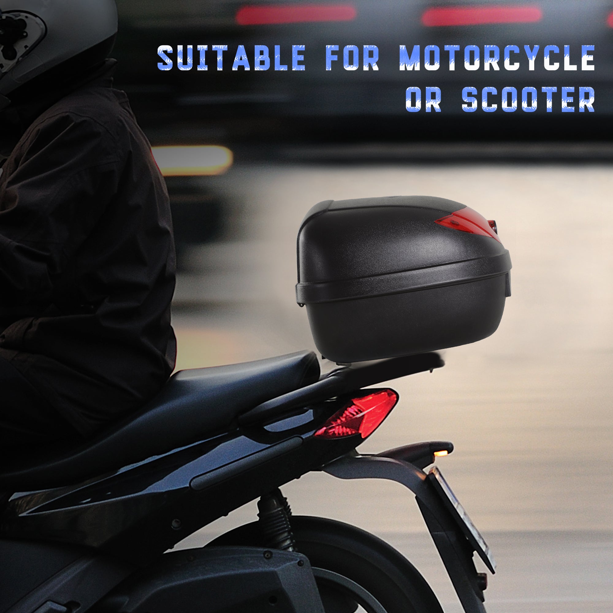 Detachable Scooter Motorcycle Trunk Top Case 24L Tour Luggage Box Tail Carrier Lockable Black Automotive at Gallery Canada