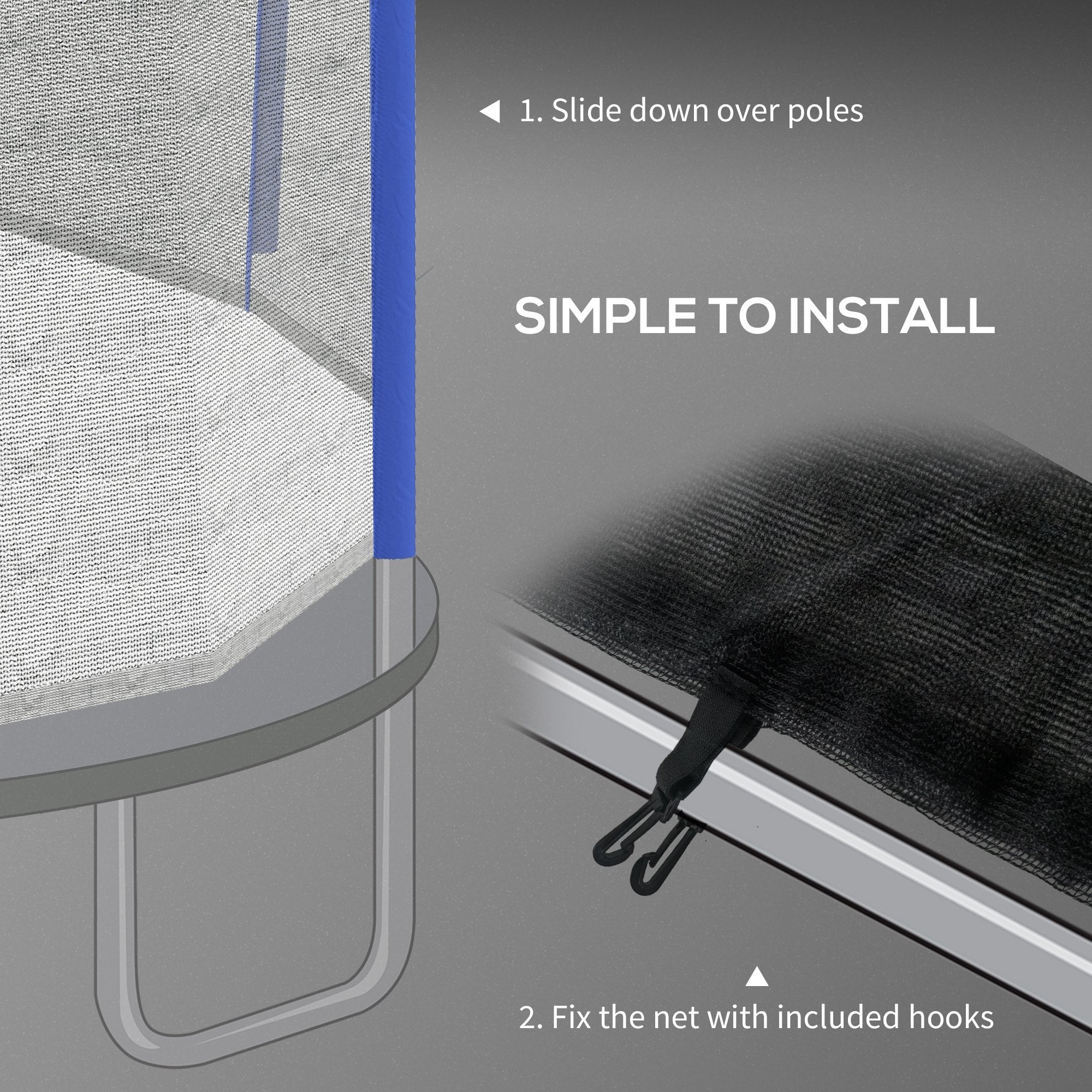 Trampoline Net Enclosure, Trampoline Netting Replacement with Zippered Entrance for 8ft Round Trampoline Trampolines at Gallery Canada
