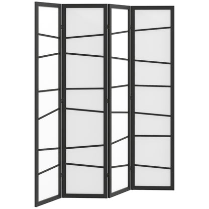 5.6ft Folding Room Divider, 4 Panel Wall Partition with Wood Frame for Bedroom, Home Office, White Room Dividers at Gallery Canada