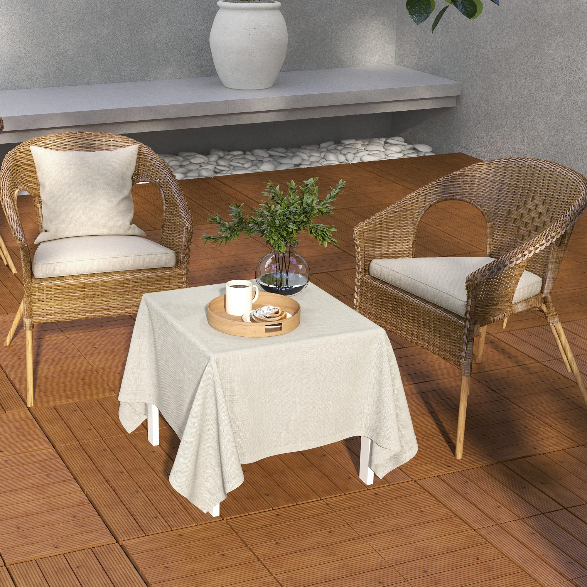 12 Pcs Garden Decking Tiles Wooden Outdoor Flooring Tiles for All Weather Use, Brown Deck Tiles at Gallery Canada