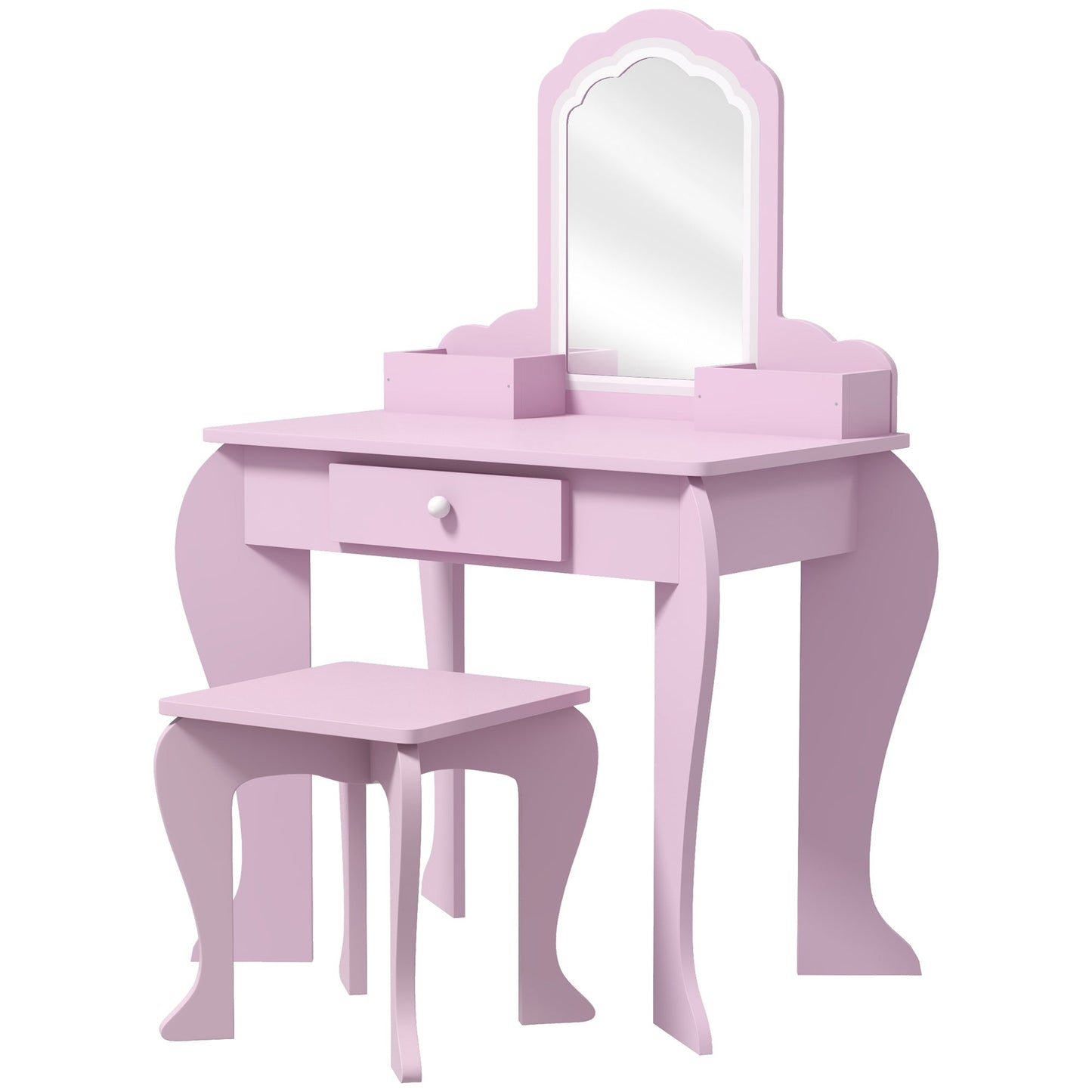 Makeup Vanity with Mirror and Stool, Cloud Design, Drawer, Storage Boxes, for 3-6 Years Old, Pink Toy Vanity Pink  at Gallery Canada