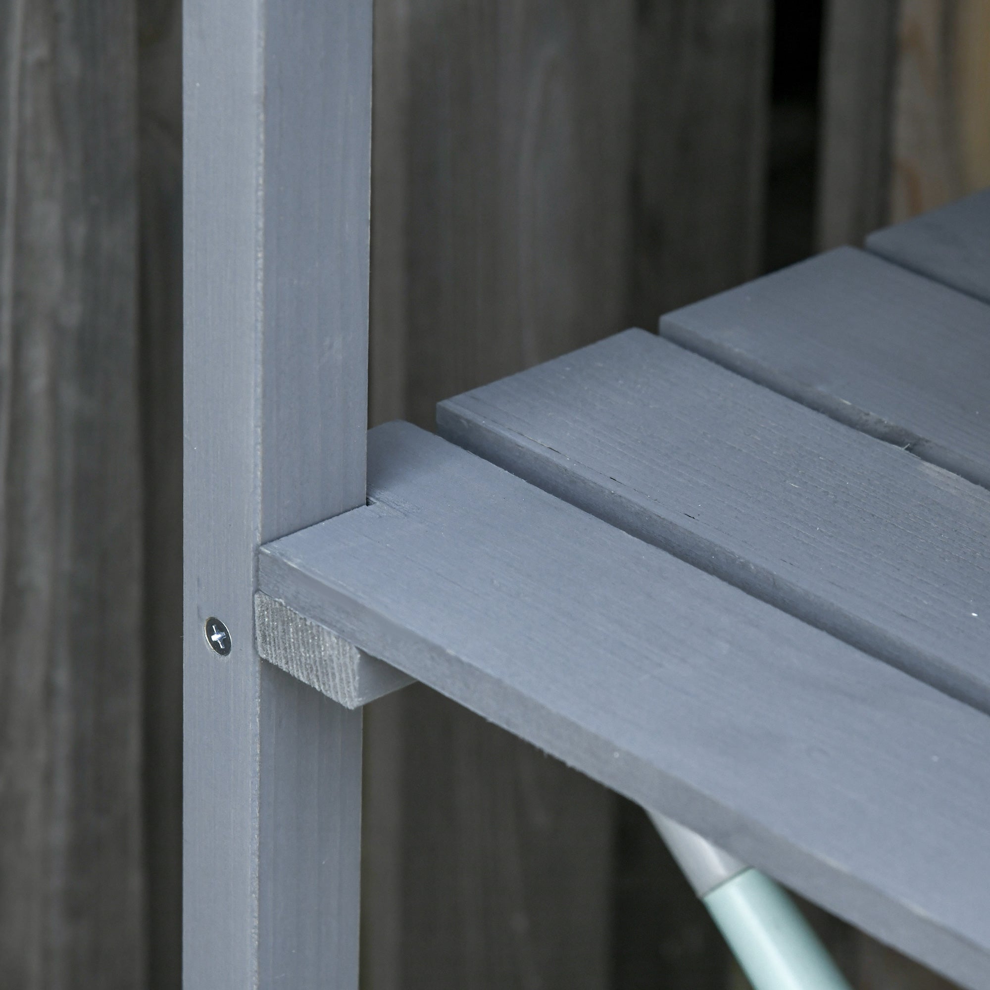 Outdoor Garden Wooden Potting Bench Work Station Table Tool Storage Shelf w/ Hooks, Grey Potting Benches & Tables at Gallery Canada