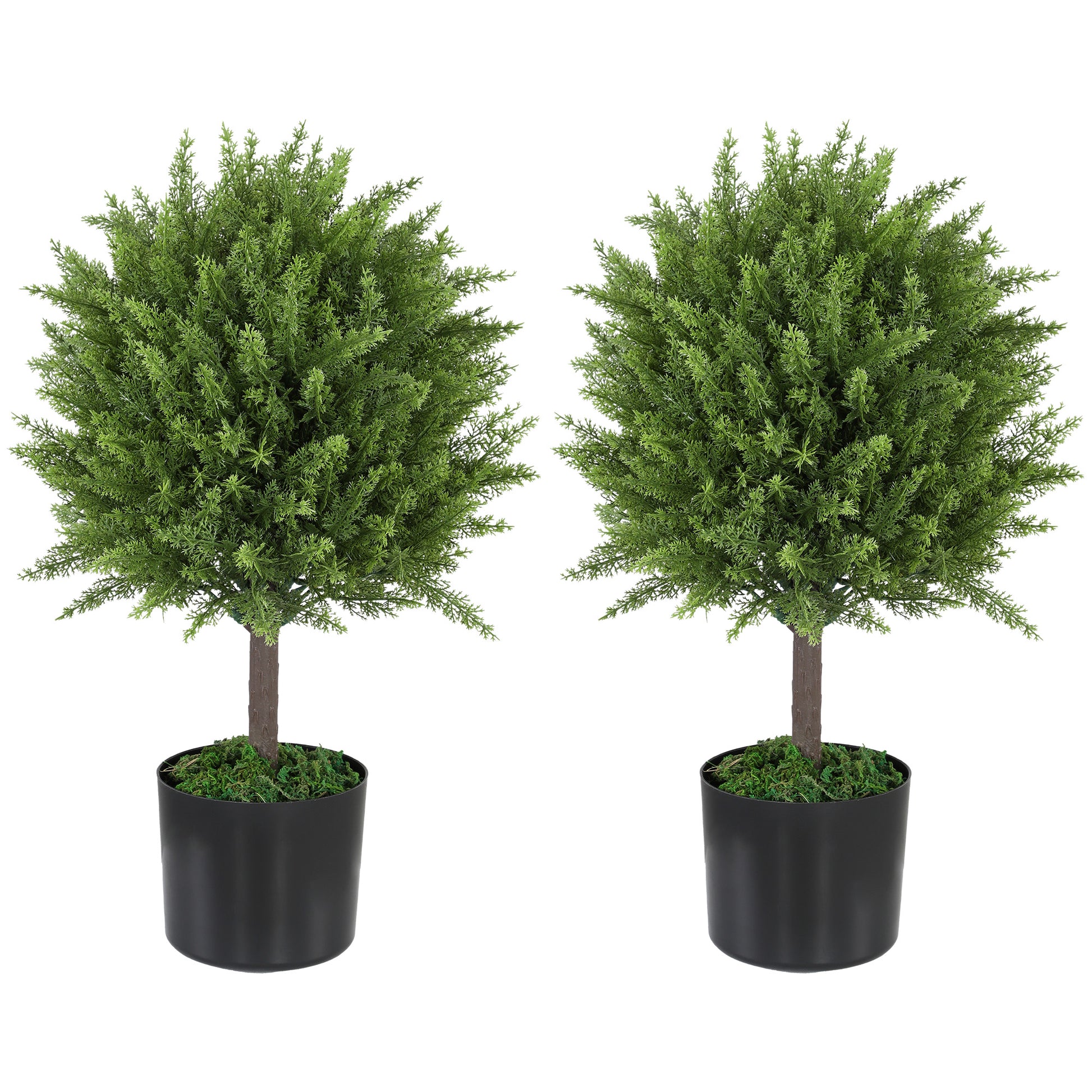 Set of 2 Decorative Artificial Plants, Cedar Topiary Trees in Pots, Fake Plants for Home Indoor outdoor Decor, Green Artificial Trees at Gallery Canada