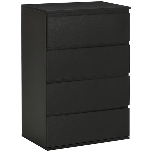 Chest of Drawer, 4 Drawers Storage Cabinet Freestanding Tower Unit for Bedroom, Black - Gallery Canada