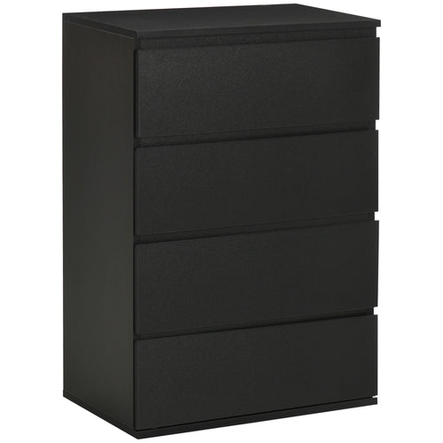 Chest of Drawer, 4 Drawers Storage Cabinet Freestanding Tower Unit for Bedroom, Black