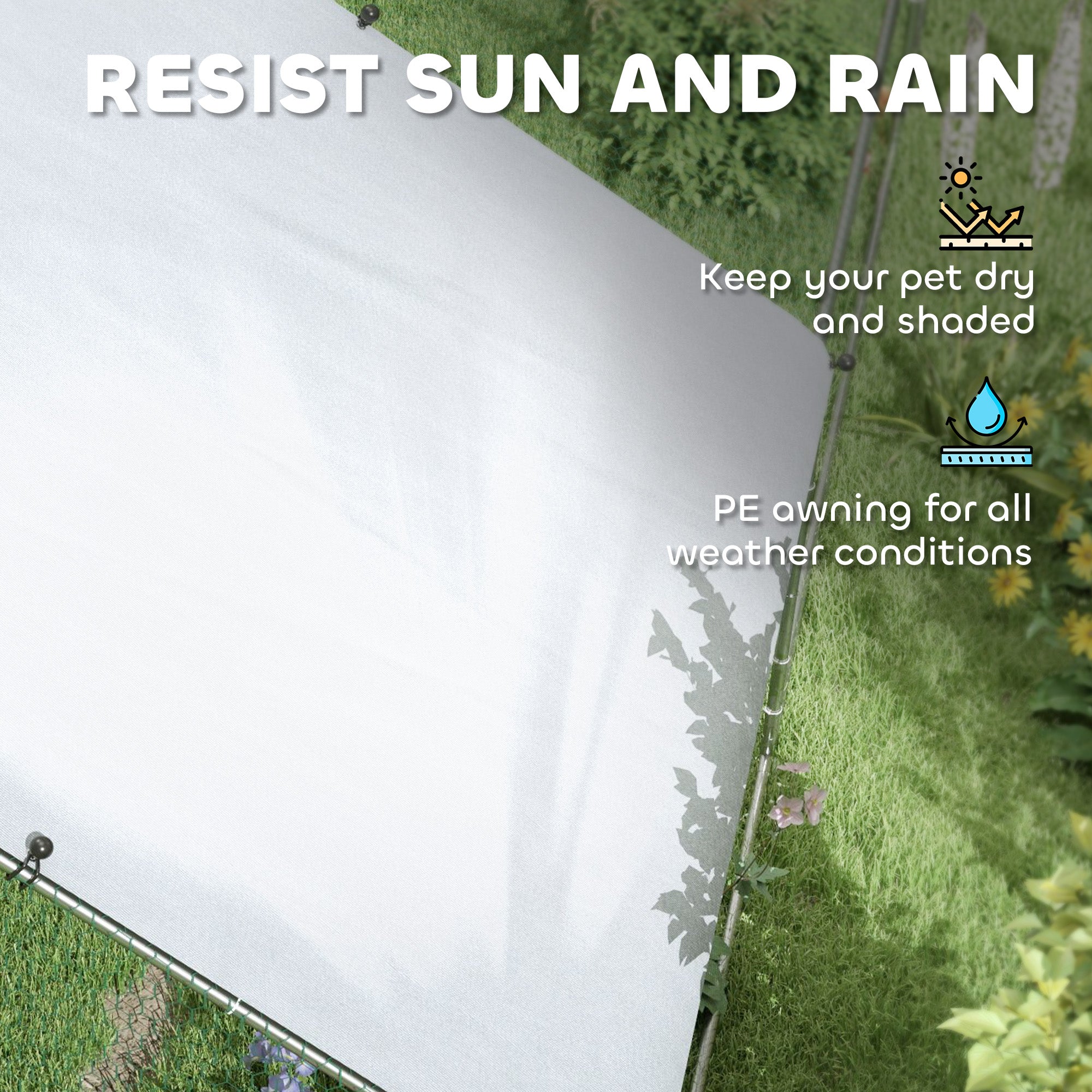 Metal Chicken Coop with Water- and UV-Protection Cover for Backyard Hen, Duck, Rabbit, 9.8' x 32.8' x 6.4' Chicken Coops at Gallery Canada