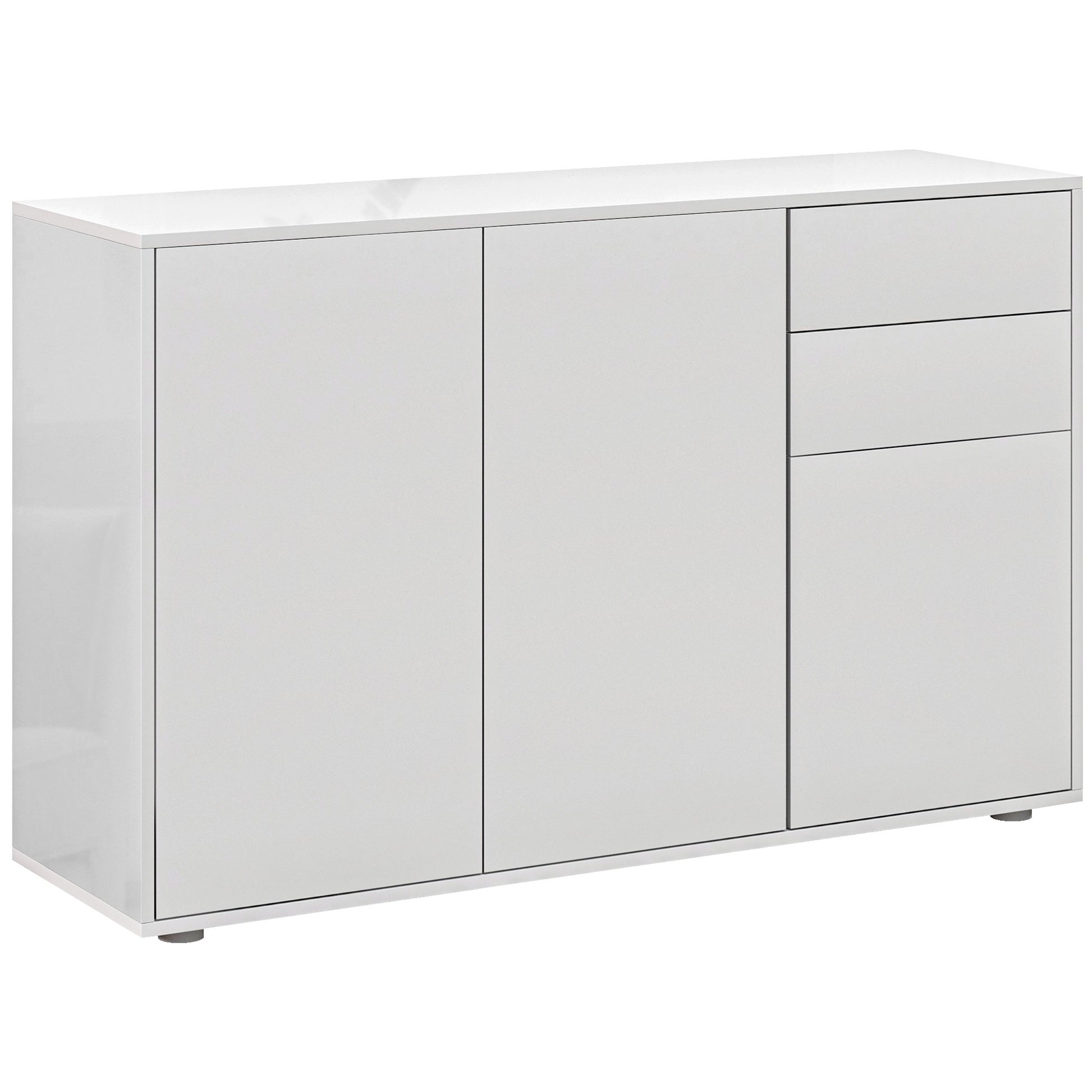 Kitchen Sideboard Storage Cabinet, Modern Coffee Bar with Push-Open Design and 2 Drawers for Living Room, White Kitchen Pantry Cabinets   at Gallery Canada