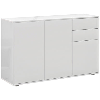 Kitchen Sideboard Storage Cabinet, Modern Coffee Bar with Push-Open Design and 2 Drawers for Living Room, White Kitchen Pantry Cabinets   at Gallery Canada