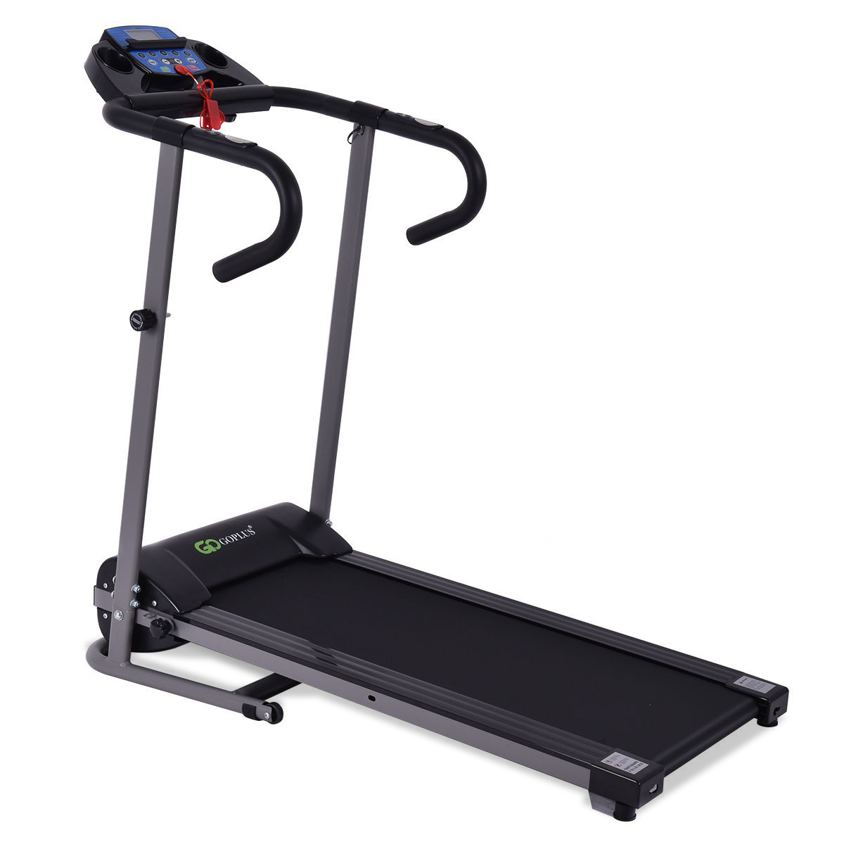 Electric Foldable Treadmill with LCD Display and Heart Rate Sensor, Black Treadmills   at Gallery Canada