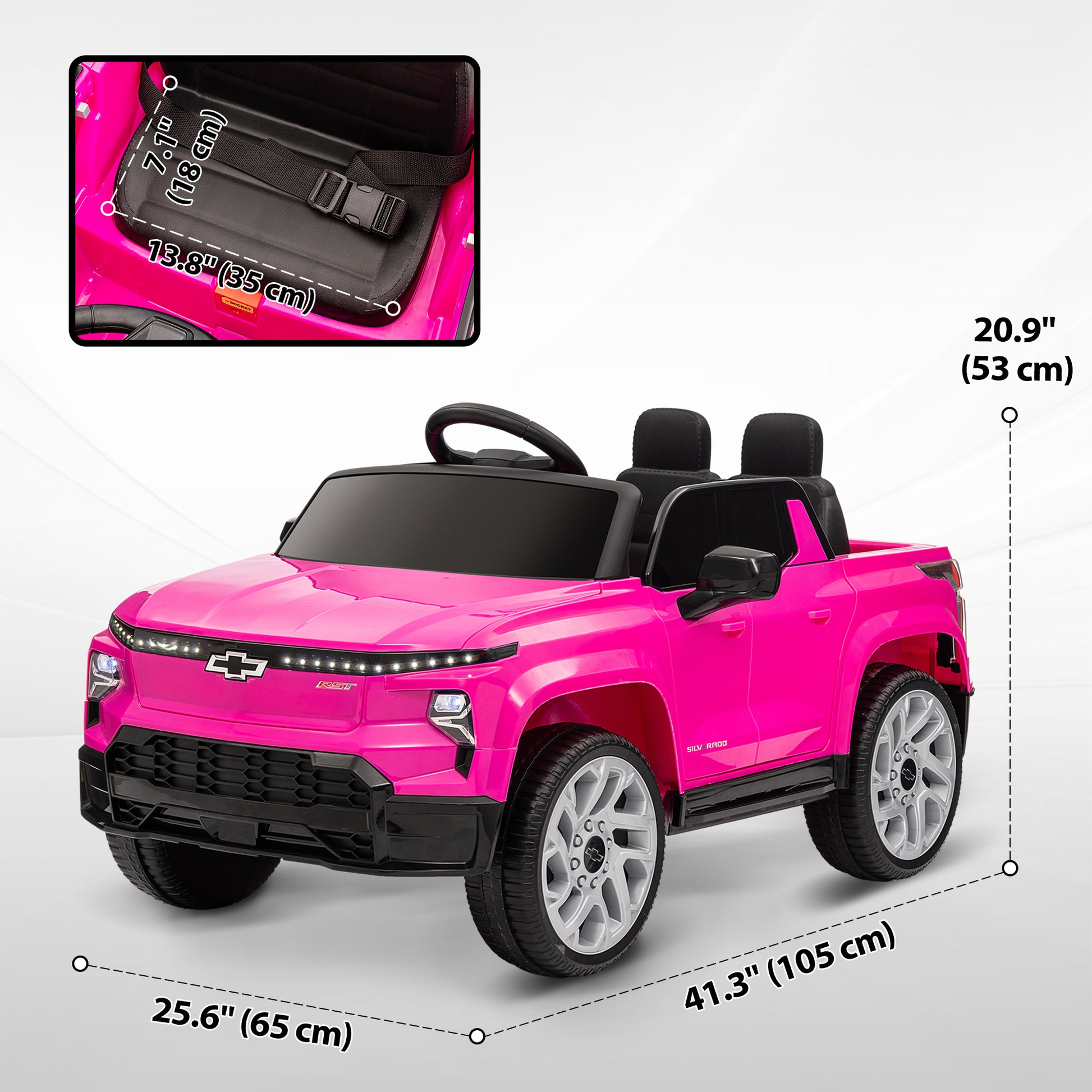 12V CHEVROLET SILVERADO EV RST Licensed Kids Car w/ Remote, Spring Suspension, Soft Start, Training Wheels, Pink Electric Toy Cars   at Gallery Canada