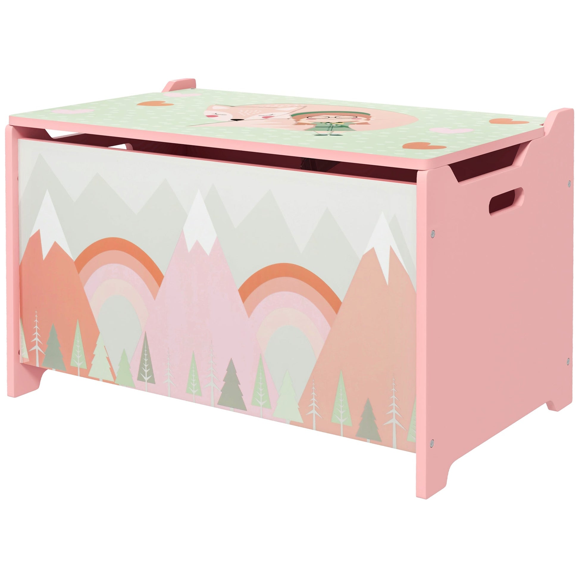 Toy Box with Lid, Toy Chest Storage Organizer for Bedroom with Safety Hinge, Pink Baby & Kids Storage Pink  at Gallery Canada