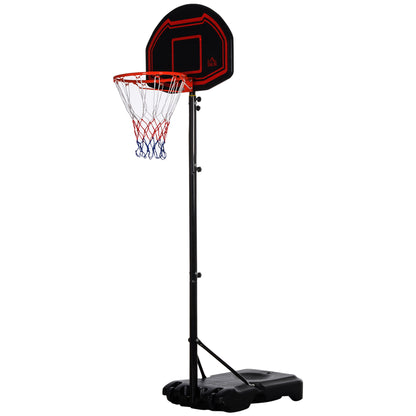 7-8.5ft Basketball Hoop, Freestanding Basketball System with 27.5" Shatterproof Backboard and Wheels, Black Basketball   at Gallery Canada