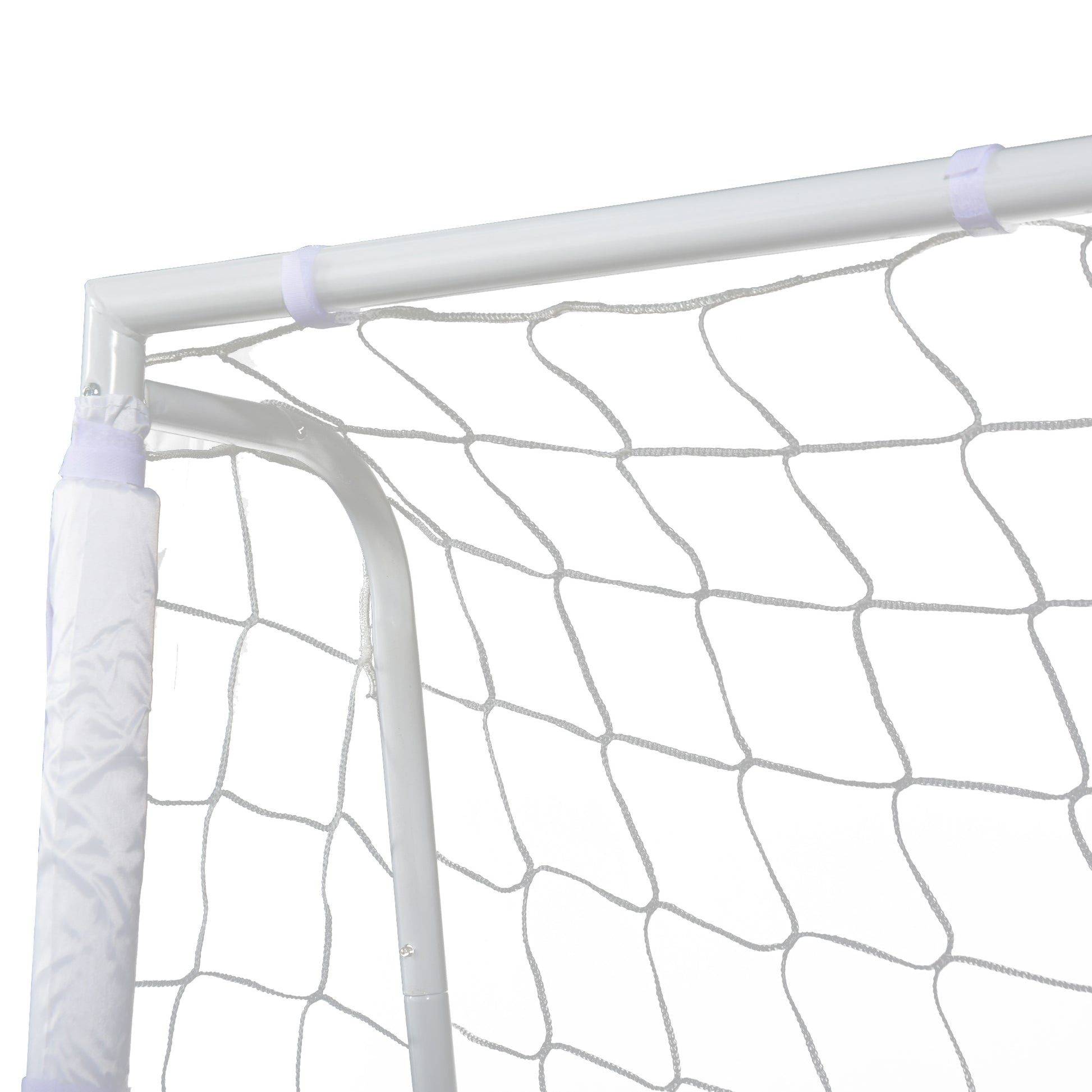 6ft x 4ft Soccer Goal Net with Metal Frame, PE Mesh, Ground Stakes, Easy Assembly, White Football   at Gallery Canada