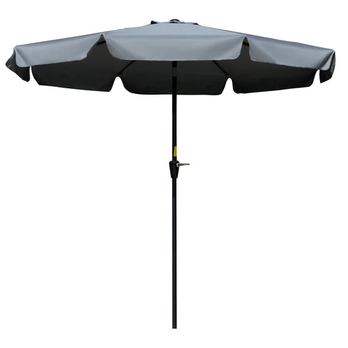 8.5 ft Outdoor Market Table Umbrella, Round Patio Umbrella with Tilt and Crank for Garden, Backyard, Deck, Dark Grey