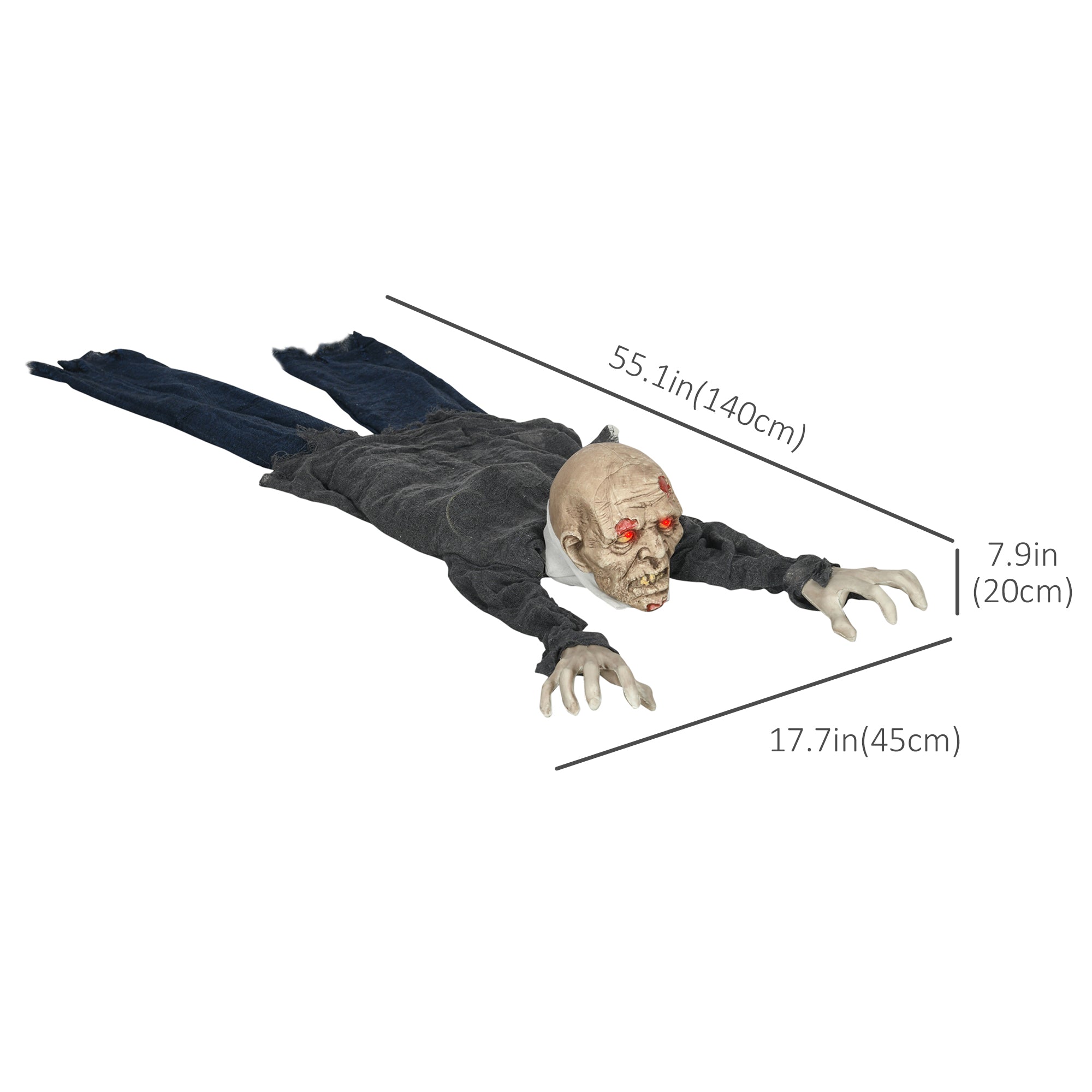 Animated 55-Inch Crawling Zombie Halloween Decoration with Sound and Motion, Multi Colour Halloween Decorations   at Gallery Canada