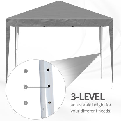 10 x 10ft Folding Pop Up Tent Outdoor Gazebo Canopy with Carrying Bag, Grey Pop Up Canopies at Gallery Canada