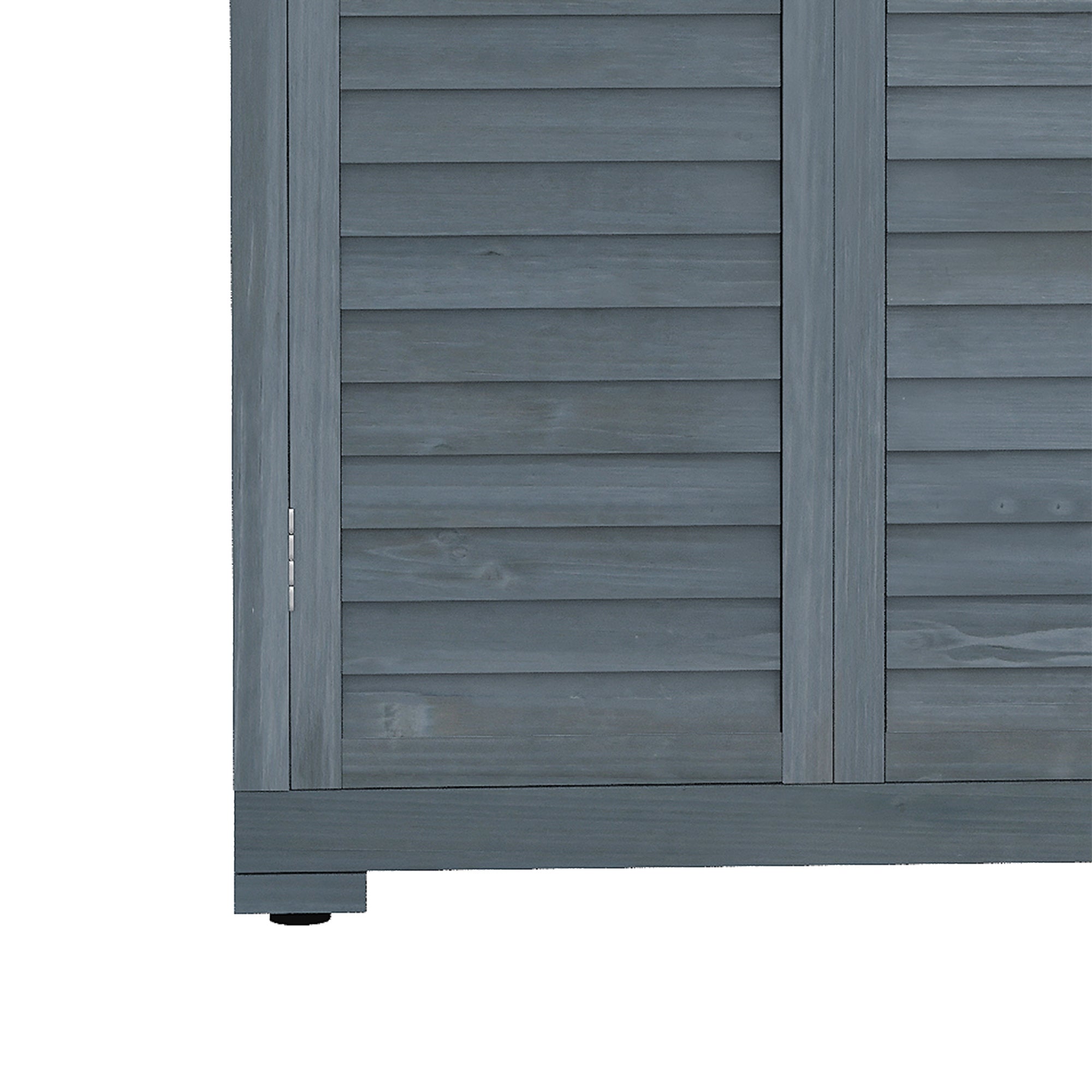 Outdoor Garden Shed, Wooden Tool Storage Shed, 3-Tier Shelves, Asphalt Roof, Shutter Doors, 34.3