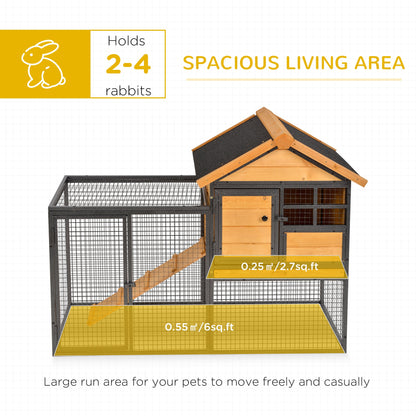 Elevated Wood-Metal Rabbit Hutch with Slide-out Tray & Lockable Door, Yellow Rabbit Hutch   at Gallery Canada