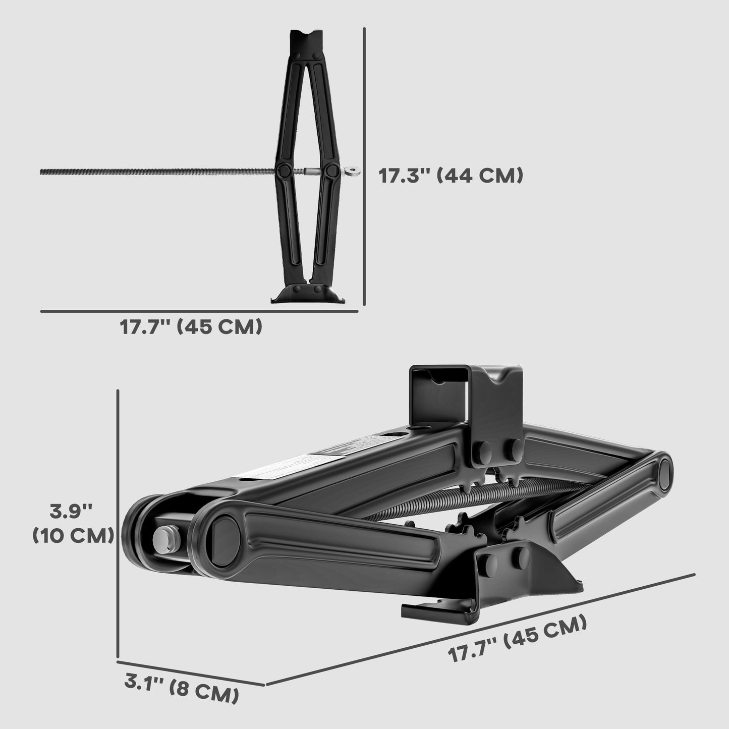 Steel Car Jack, Portable Scissor Jack, 2 Ton (4400 lbs) Capacity for Auto Sedan SUV MPV Tire Changes &; Repairs, Black Automotive   at Gallery Canada