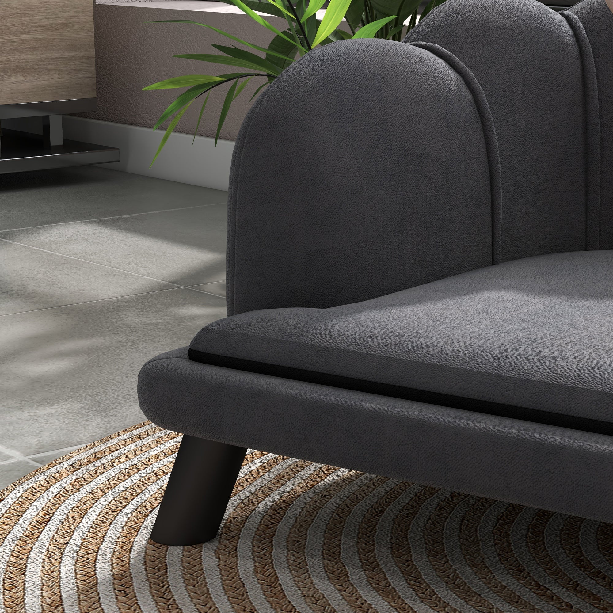 Dog Sofa with Removable Cushion Wood Legs for Medium and Large Dogs, Dark Grey Dog Sofas at Gallery Canada