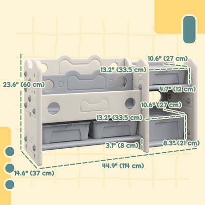 Toy Storage Organizer with 4 Storage Boxes, Bookshelves, for Nursery, Kids Room, Playroom, Cream White Baby & Kids Storage   at Gallery Canada
