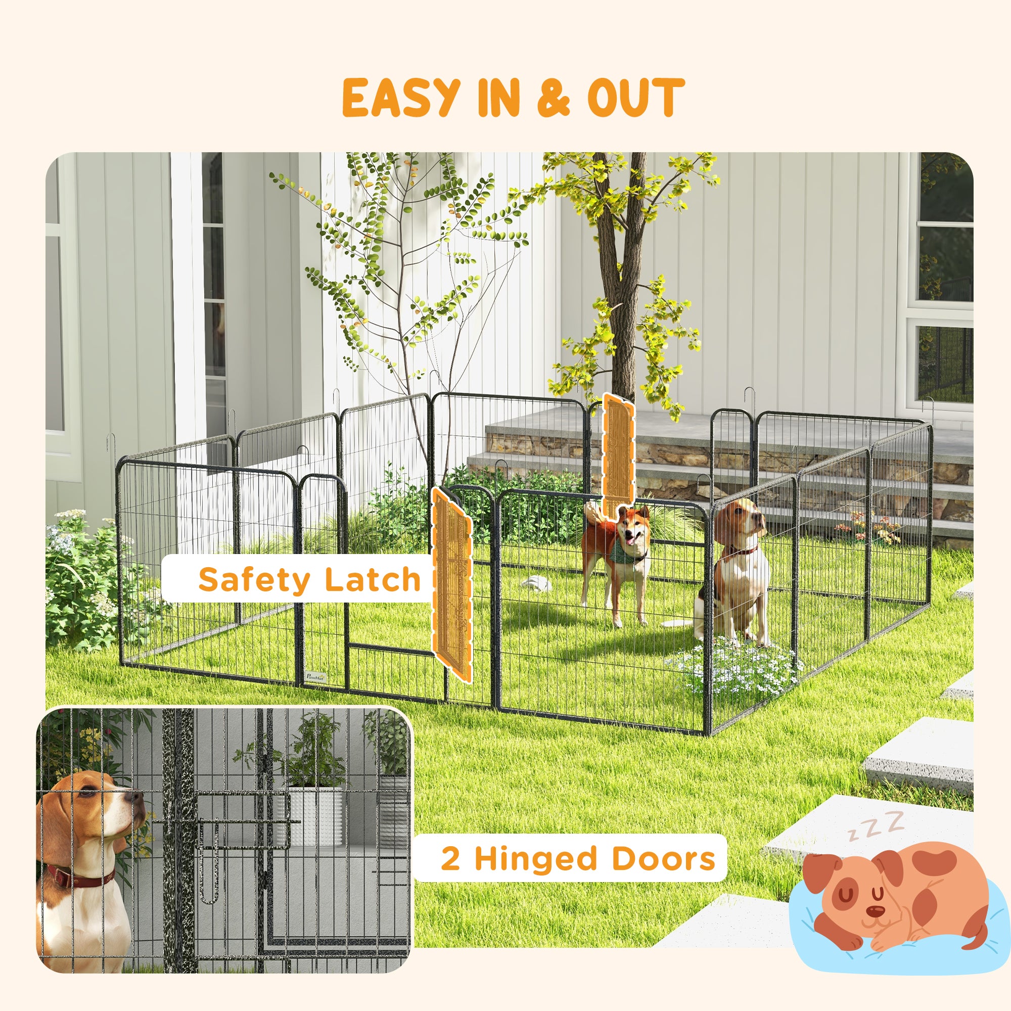 Dog Pen with Gate, 12 Panels Puppy Playpen, Dog Fence, 31.5