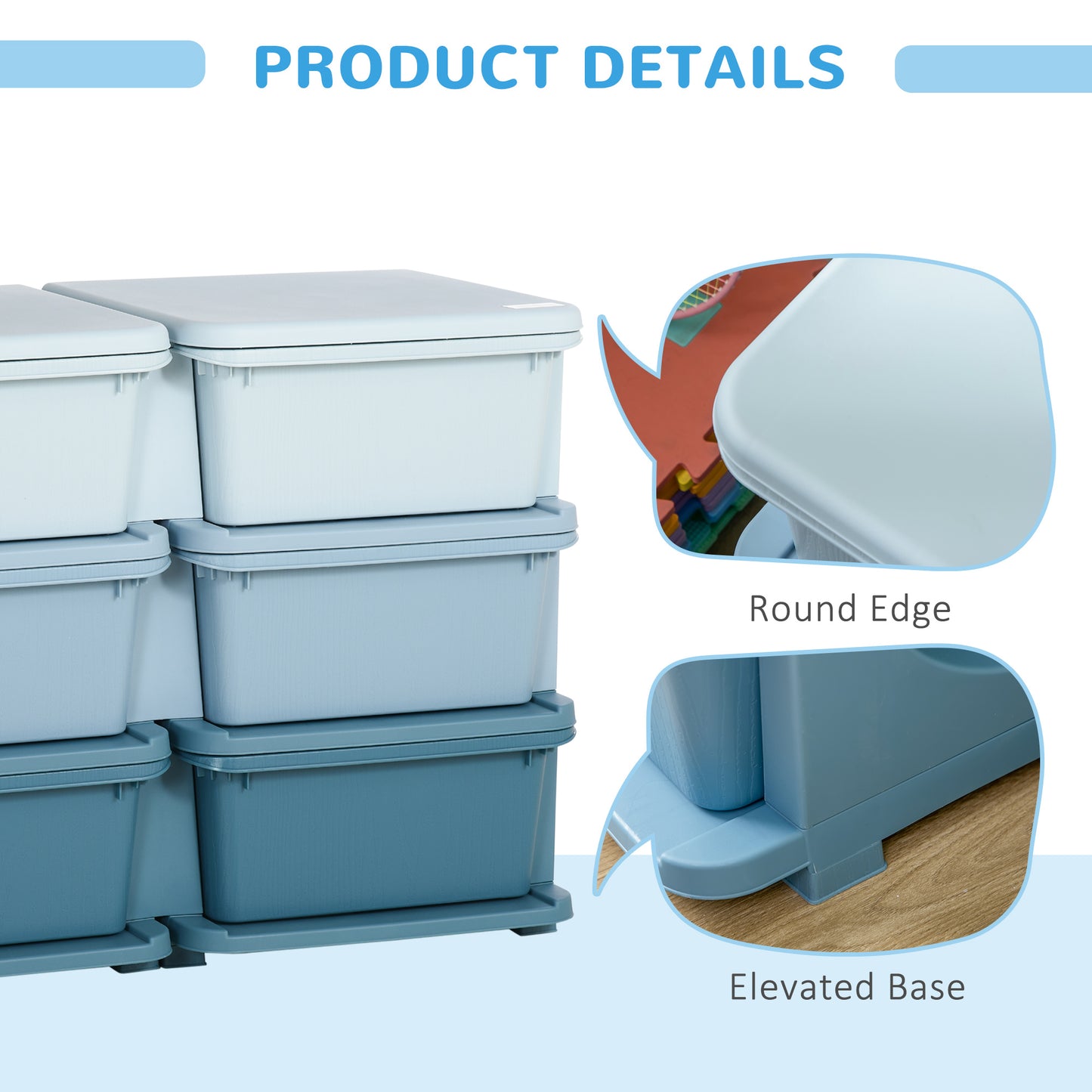 3 Tier Kids Toy Organizer and Storage Bins with 6 Plastic Drawers, Blue Baby & Kids Storage   at Gallery Canada