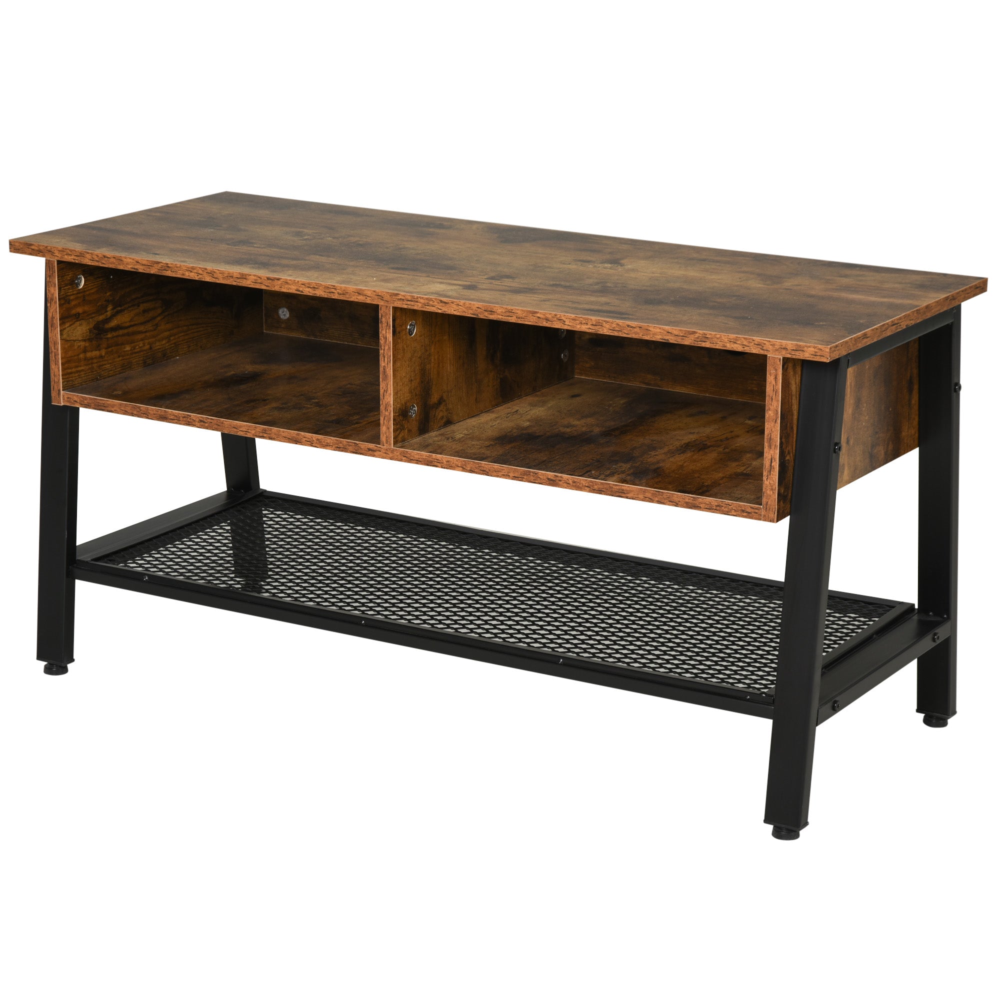 Industrial TV Stand, TV Console Table for TV up to 45'' Flat Screen, Entertainment Center for Living Room, Bedroom, Rustic Brown TV Stands   at Gallery Canada