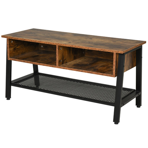 Industrial TV Stand, TV Console Table for TV up to 45'' Flat Screen, Entertainment Center for Living Room, Bedroom, Rustic Brown