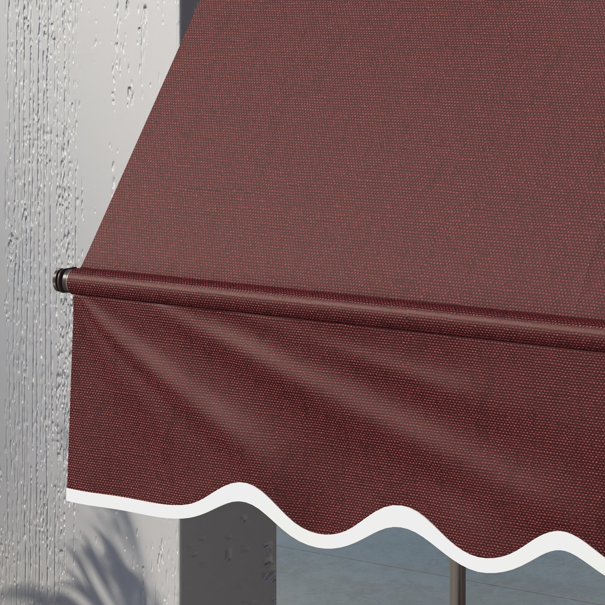 10' x 3' Manual Retractable Awning, Non-Screw Freestanding Patio Awning, UV Resistant, for Window or Door, Wine Red Window Awnings at Gallery Canada