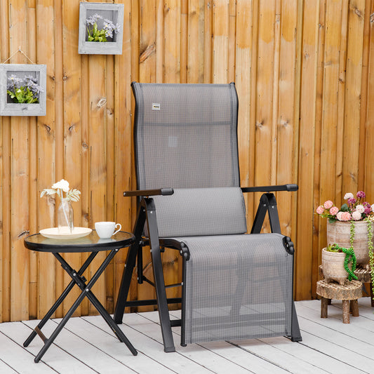 Zero Gravity Chair, Folding Recliner, Patio Lounger with 9 Level Adjustable Backrest, Lumbar Pillow for Outdoor, Patio, Deck, Poolside, Grey Lounger Chairs   at Gallery Canada