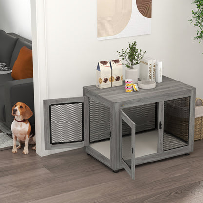 Pet Crate End Table with Water-resistant Cushion or Medium Small Dogs, Grey Houses, Kennels & Pens   at Gallery Canada