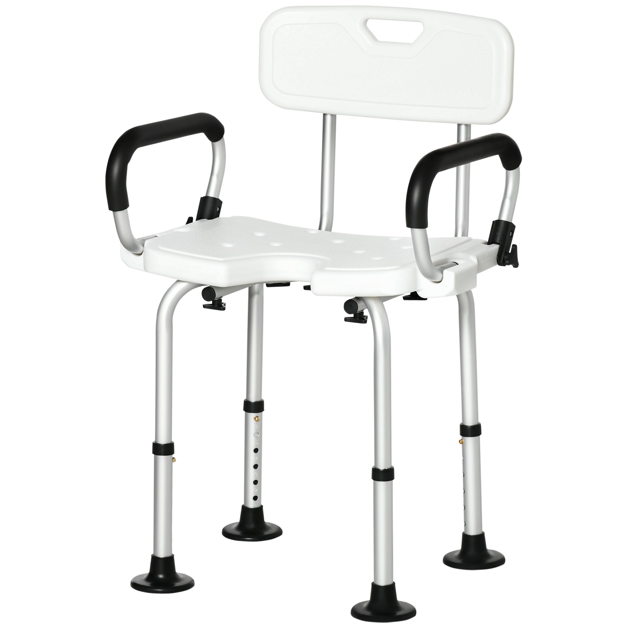 Adjustable Shower Chair, Bath Chair with U Shaped Seat, Anti-slip Shower Bench for Seniors, Tool-Free Assembly, 299lbs Bath Chairs at Gallery Canada