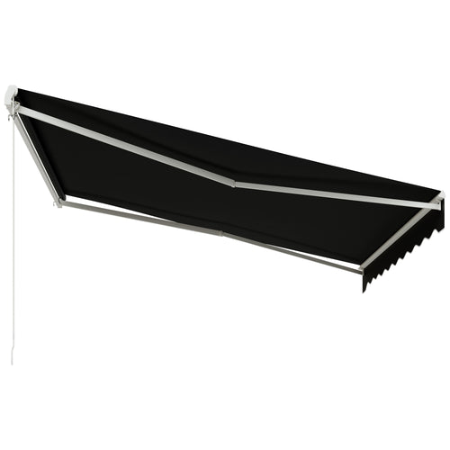 12'x10' Electric Retractable Awning, UV Protection Sun Shade Shelter w/ Remote Controller for Deck Balcony Yard, Black