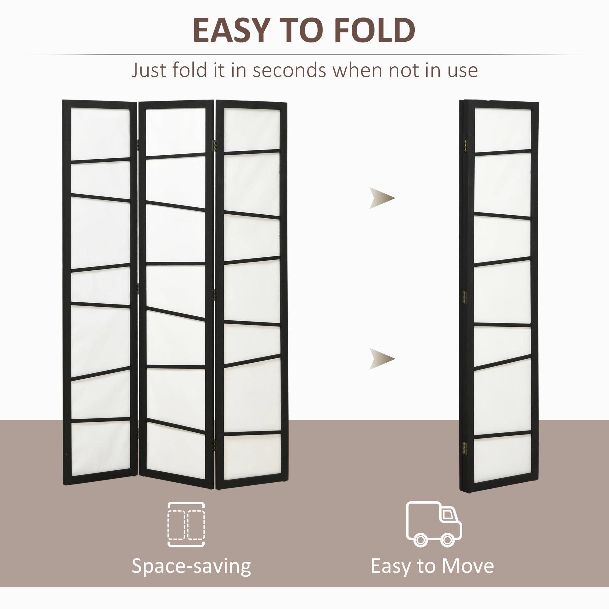 5.6ft Folding Room Divider, 3 Panel Wall Partition with Wood Frame for Bedroom, Home Office, White Room Dividers   at Gallery Canada